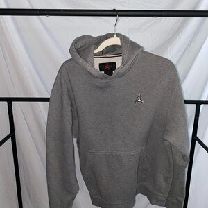 Jordan Gray Cotton-Blend Hoodie Sweatshirt